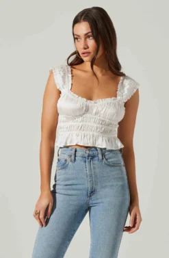 Rosita Smocked Top 17 Rosita Smocked Top -Larana Style Shop ACT17543VR WHITE 1 3 scaled
