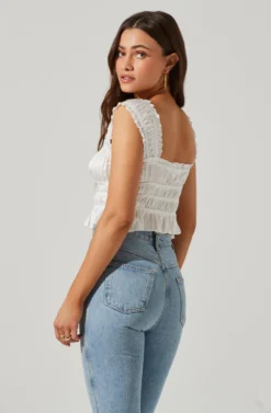 Rosita Smocked Top 19 Rosita Smocked Top -Larana Style Shop ACT17543VR WHITE 1 4 scaled