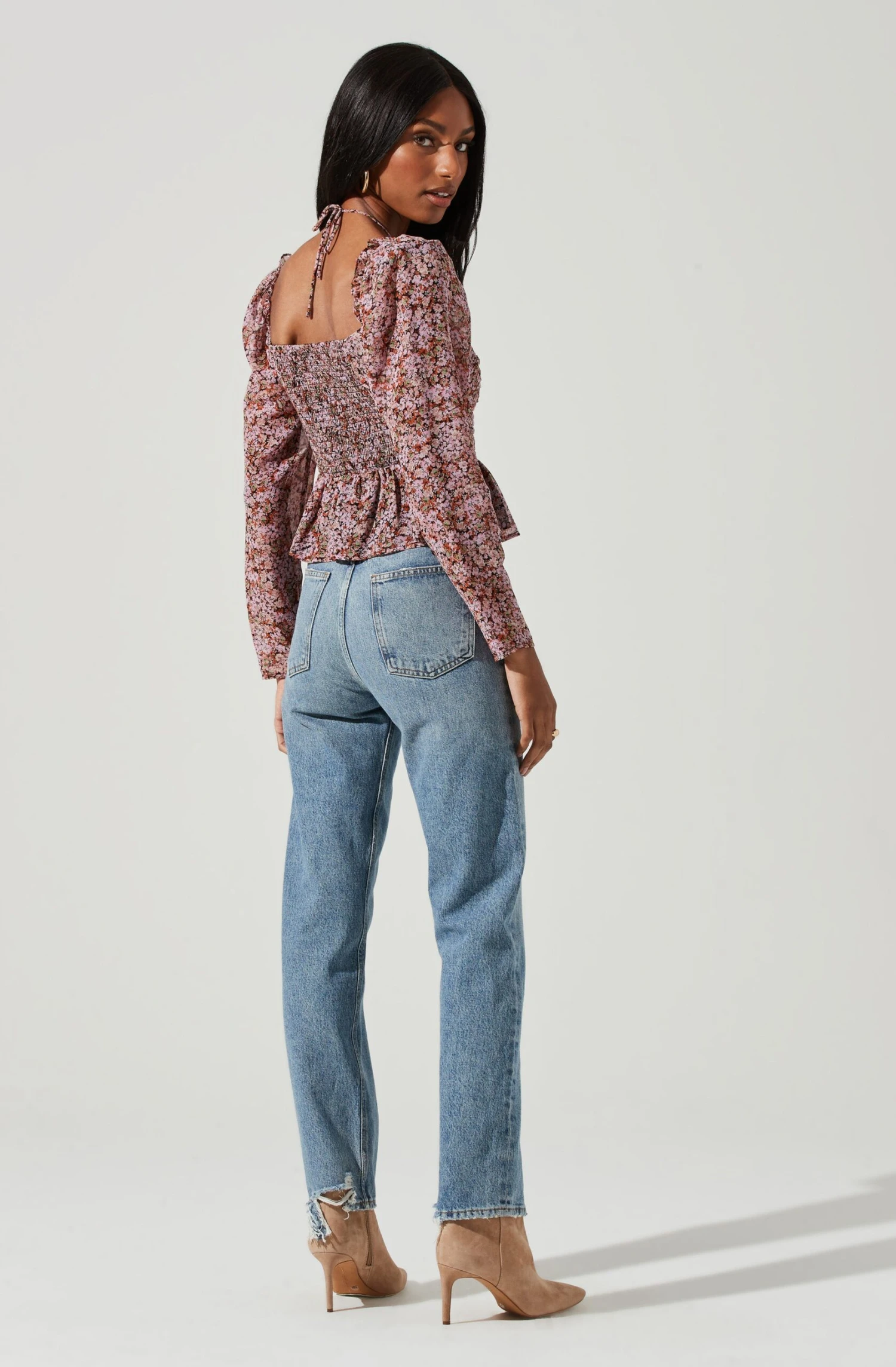 Toni Ruched Halter Long Sleeve Peplum Top 15 Toni Ruched Halter Long Sleeve Peplum Top - Image 15