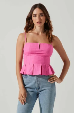 Rhoda Pleated Top -Larana Style Shop ACT17771 PINK 2 a7f71281 4ea0 4549 b940 d9097bbfa68e scaled