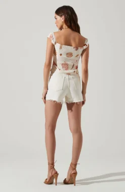 Aneesa Sweetheart Neck Shirred Top -Larana Style Shop ACT17804 BROWNPINKCREAM 5 scaled