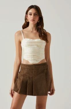 Janet Ruched Bustier Top -Larana Style Shop ACT17810 CHAMPAGNE 3 scaled