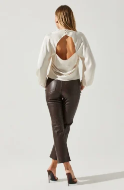 Veronica Satin Cutout Top 16 Veronica Satin Cutout Top -Larana Style Shop ACT17833S CHAMPAGNE 6 scaled