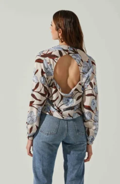 Veronica Floral Cutout Top -Larana Style Shop ACT17833 BLUEFLORAL 5 scaled
