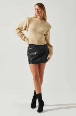 Luciana Shoulder Detail Sweater -Larana Style Shop ACT17841 TAUPE 2 scaled