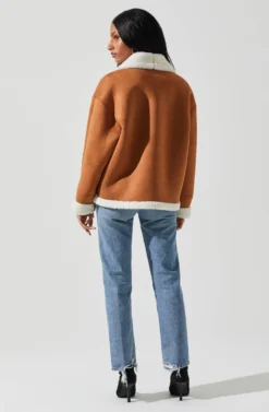 Pippa Faux Shearling Jacket -Larana Style Shop ACT17851 CAMEL 5 scaled