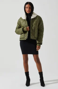 Bellamie Quilted Jacket 20 Bellamie Quilted Jacket -Larana Style Shop ACT17854 OLIVE 1 scaled