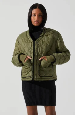 Bellamie Quilted Jacket 19 Bellamie Quilted Jacket -Larana Style Shop ACT17854 OLIVE 3 scaled