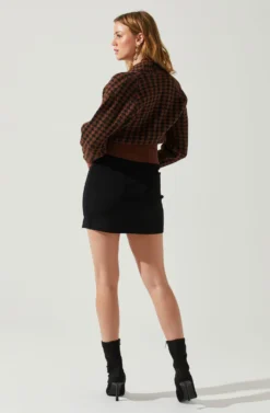 Ruby Houndstooth Cardigan -Larana Style Shop ACT17863 DARKBROWNBLACK 5 scaled