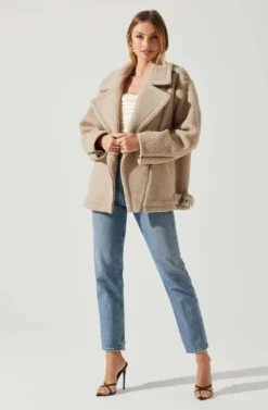 Layne Oversized Moto Jacket -Larana Style Shop ACT17865 TAUPE 1 scaled