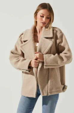 Layne Oversized Moto Jacket -Larana Style Shop ACT17865 TAUPE 3 scaled
