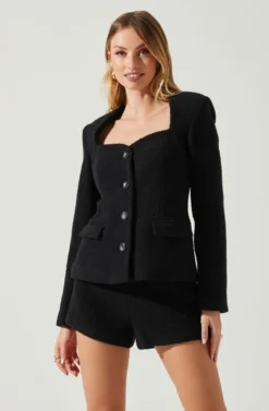 Rivka Fitted Sweetheart Blazer 8 Rivka Fitted Sweetheart Blazer -Larana Style Shop ACT17872 BLACK 4 scaled