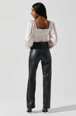 Penny Ruched Bust Long Sleeve Top -Larana Style Shop ACT17882S BLUSH 5 scaled