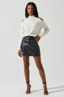 Tori Pearl Embellished Cold Shoulder Sweater 20 Tori Pearl Embellished Cold Shoulder Sweater -Larana Style Shop ACT17885 CREAM 2 scaled