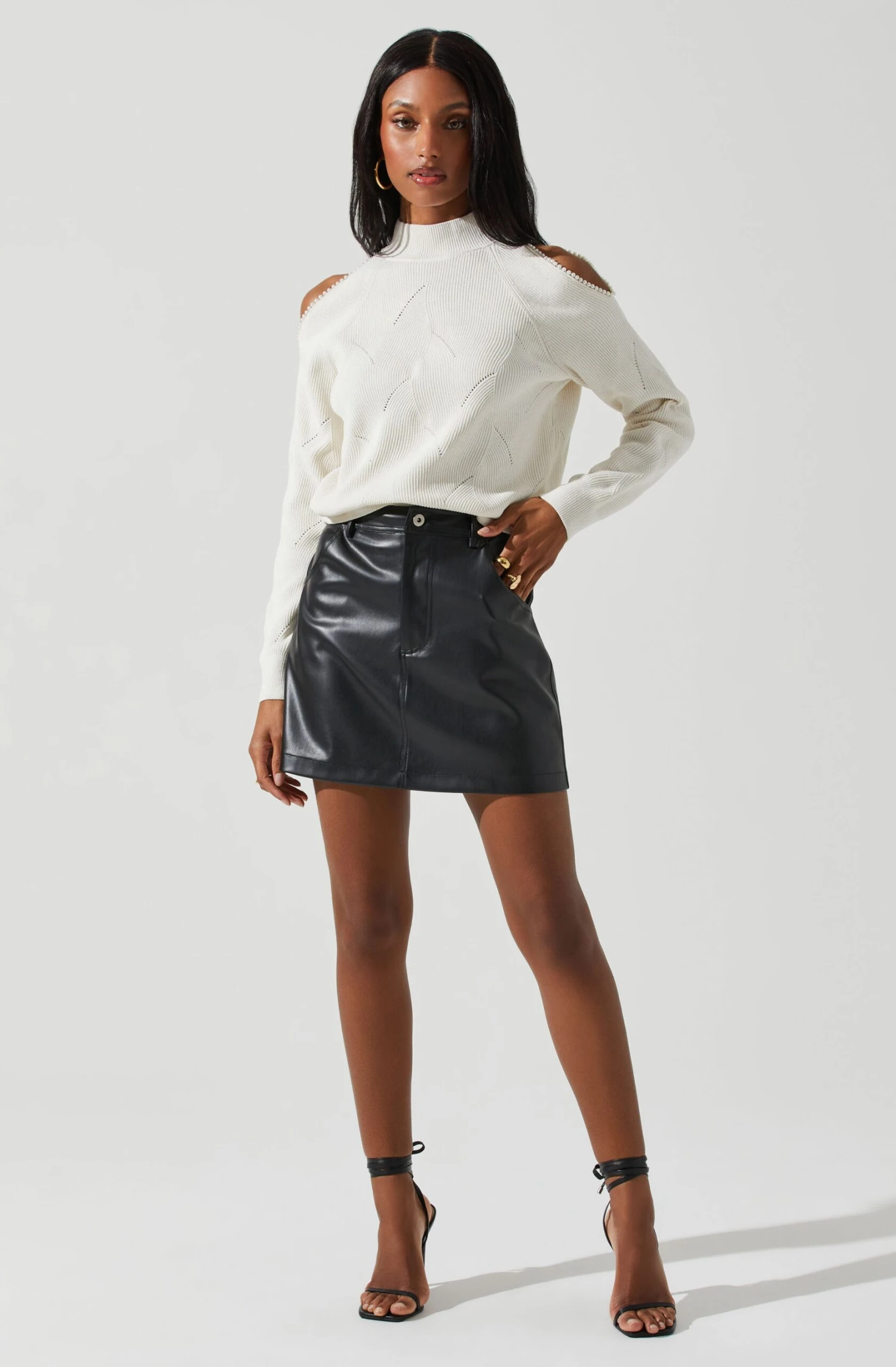 Tori Pearl Embellished Cold Shoulder Sweater 9 Tori Pearl Embellished Cold Shoulder Sweater - Image 9