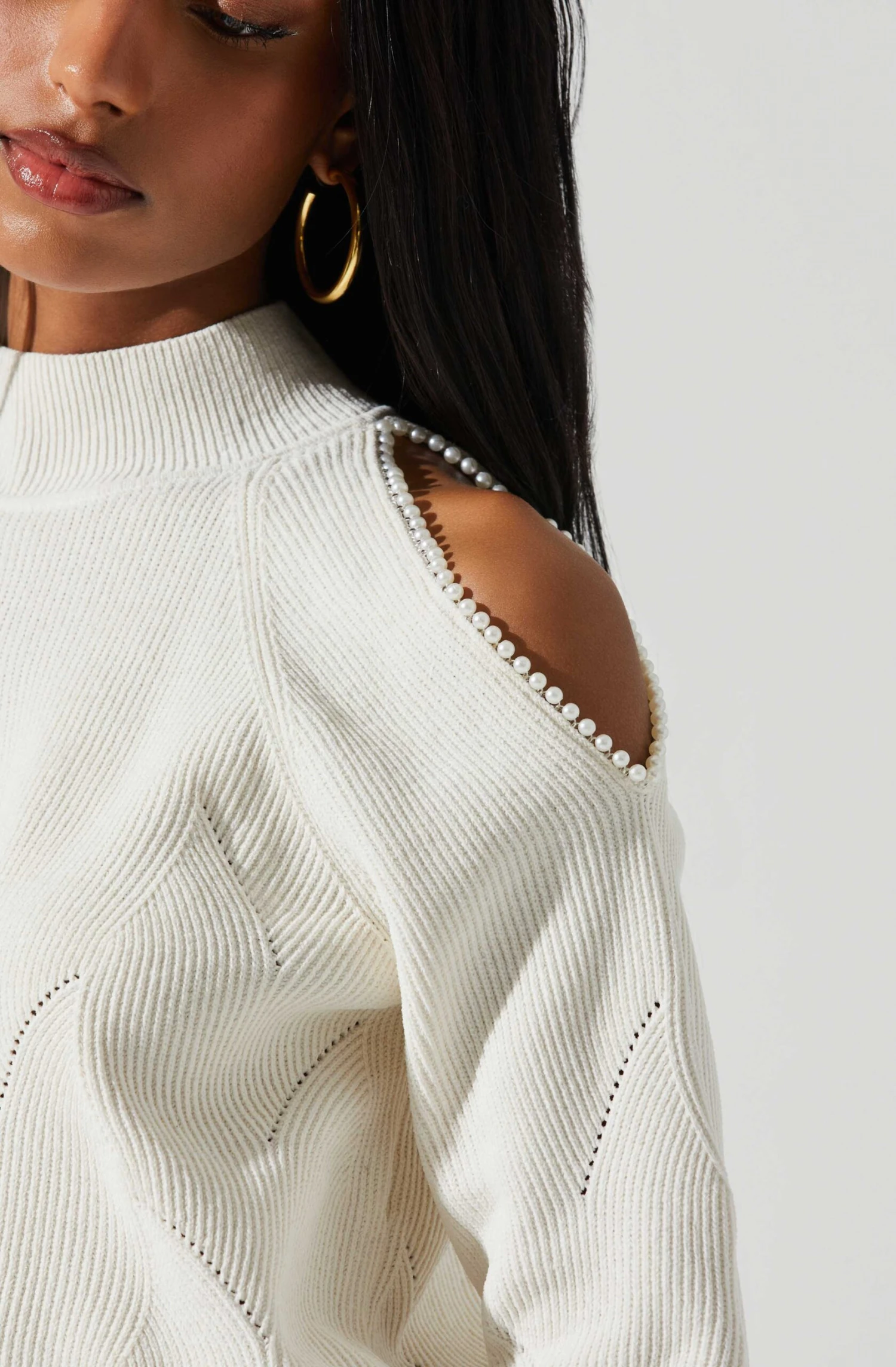 Tori Pearl Embellished Cold Shoulder Sweater 8 Tori Pearl Embellished Cold Shoulder Sweater - Image 8