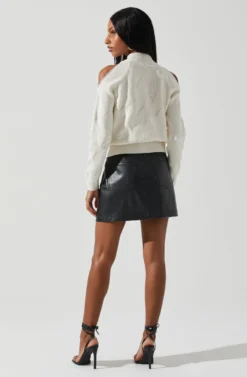 Tori Pearl Embellished Cold Shoulder Sweater 22 Tori Pearl Embellished Cold Shoulder Sweater -Larana Style Shop ACT17885 CREAM 6 scaled