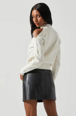 Tori Pearl Embellished Cold Shoulder Sweater 23 Tori Pearl Embellished Cold Shoulder Sweater -Larana Style Shop ACT17885 CREAM 7 scaled