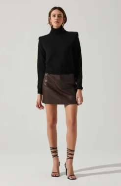 Daleyza Padded Shoulder Turtleneck Sweater 15 Daleyza Padded Shoulder Turtleneck Sweater -Larana Style Shop ACT17899 BLACK 1 scaled