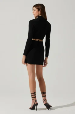 Raven Mock Neck Tie Waist Sweater 10 Raven Mock Neck Tie Waist Sweater -Larana Style Shop ACT17903 BLACK 6 scaled