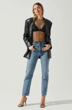 Julane Rhinestone Mesh Top -Larana Style Shop ACT17938 BLACKSILVER 1 scaled