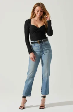 Ren Textured Sweetheart Long Sleeve Top 15 Ren Textured Sweetheart Long Sleeve Top -Larana Style Shop ACT17975 BLACK 2 scaled