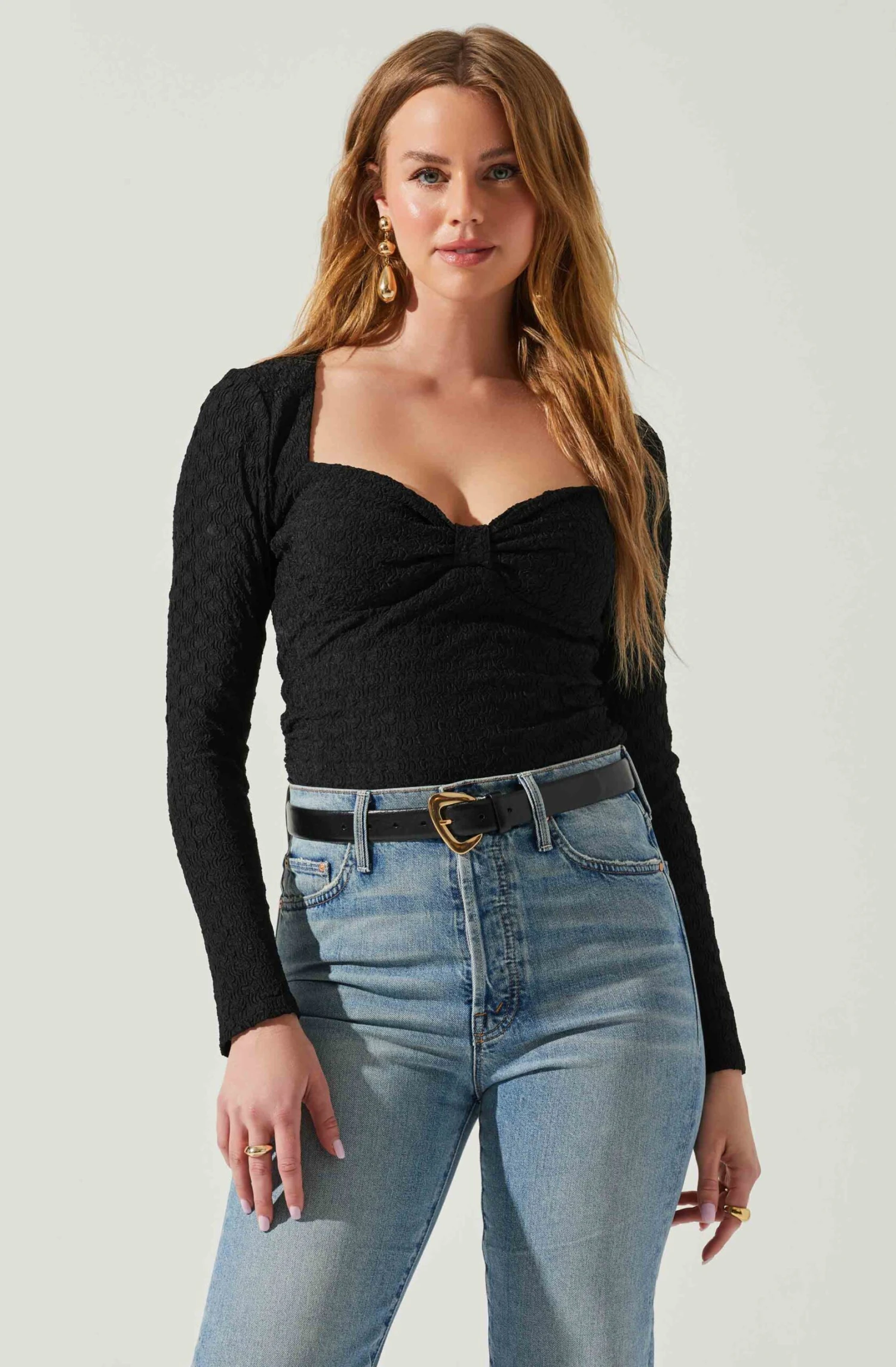 Ren Textured Sweetheart Long Sleeve Top 3 Ren Textured Sweetheart Long Sleeve Top - Image 3