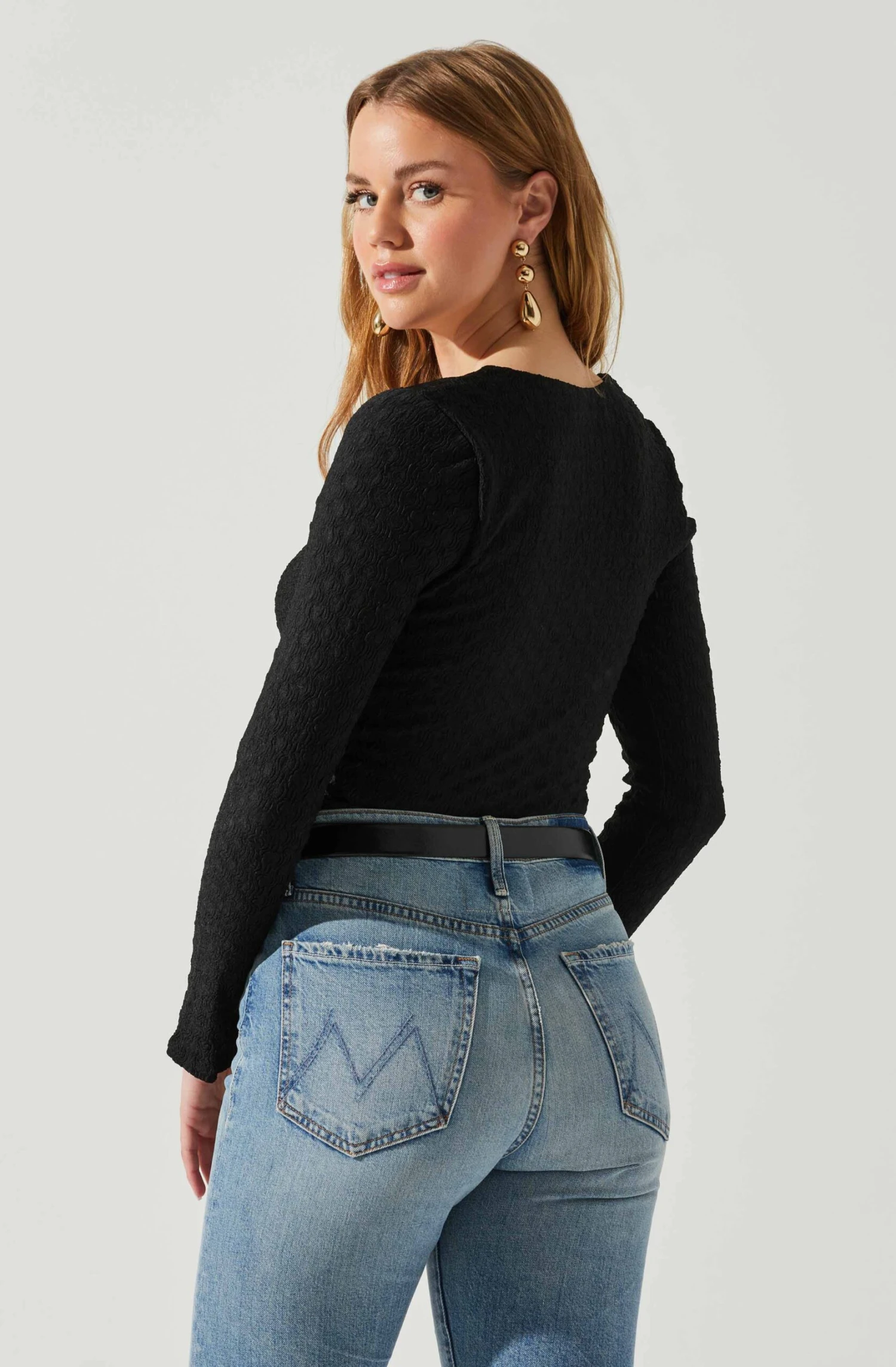 Ren Textured Sweetheart Long Sleeve Top 6 Ren Textured Sweetheart Long Sleeve Top - Image 6