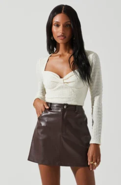 Ren Textured Sweetheart Long Sleeve Top 20 Ren Textured Sweetheart Long Sleeve Top -Larana Style Shop ACT17975 CREAM 4 scaled