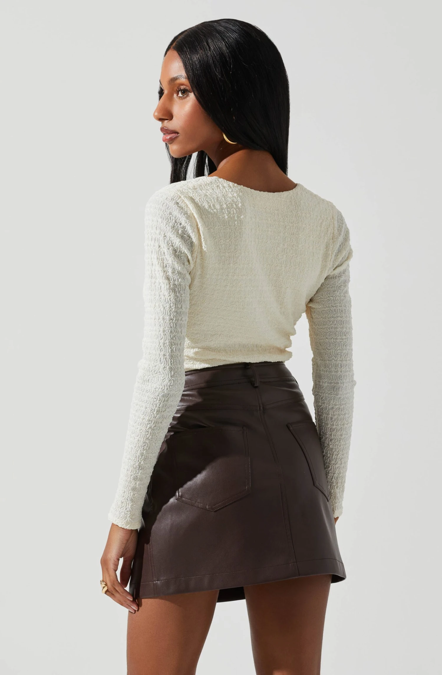 Ren Textured Sweetheart Long Sleeve Top 12 Ren Textured Sweetheart Long Sleeve Top - Image 12