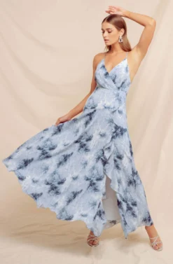 Holland Ruffle Tie Dye Maxi Dress