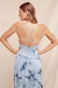Holland Ruffle Tie Dye Maxi Dress -Larana Style Shop ADR100347 BLUE TIE DYE 3 scaled