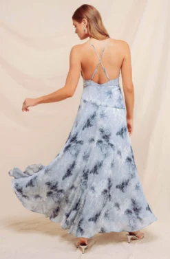 Holland Ruffle Tie Dye Maxi Dress -Larana Style Shop ADR100347 BLUE TIE DYE 4 scaled