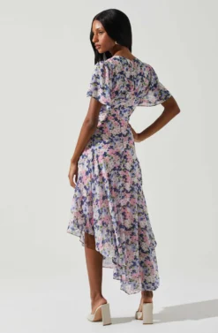 Flutter Sleeve Asymmetrical Floral Maxi Dress 25 Flutter Sleeve Asymmetrical Floral Maxi Dress -Larana Style Shop ADR100436 PINKBLUEFLORAL 5 scaled