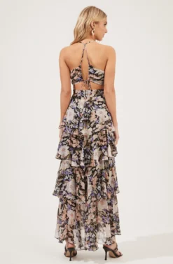 Rosana Floral Tiered Ruffle Maxi Dress -Larana Style Shop ADR100691 BLACKMULTIFLORAL 4 scaled