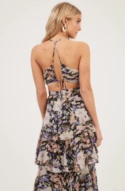 Rosana Floral Tiered Ruffle Maxi Dress -Larana Style Shop ADR100691 BLACKMULTIFLORAL 5 scaled