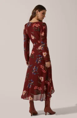 Hi-Lo Ruched Front Midi -Larana Style Shop ADR100815 003 MAUVEFLORAL 4 scaled