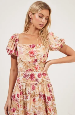 Montana Floral Cutout Midi Dress 10 Montana Floral Cutout Midi Dress -Larana Style Shop ADR100940 ROSEOLIVETROPICAL 3 scaled