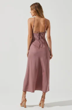 Front Slit Halter Satin Midi Dress -Larana Style Shop ADR101166 MAUVE 0761 scaled