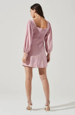 Center Cutout Wrap Skirt Mini Dress -Larana Style Shop ADR101202 PINK 6 scaled