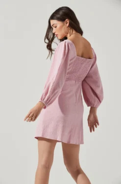 Center Cutout Wrap Skirt Mini Dress -Larana Style Shop ADR101202 PINK 7 scaled