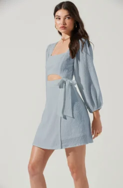 Center Cutout Wrap Skirt Mini Dress -Larana Style Shop ADR101202 WHITE 0152 scaled