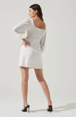 Center Cutout Wrap Skirt Mini Dress -Larana Style Shop ADR101202 WHITE 7 scaled