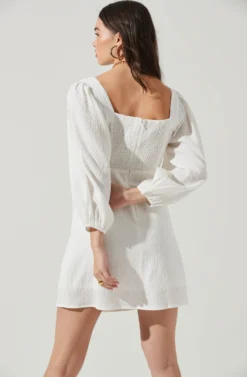 Center Cutout Wrap Skirt Mini Dress -Larana Style Shop ADR101202 WHITE 8 scaled