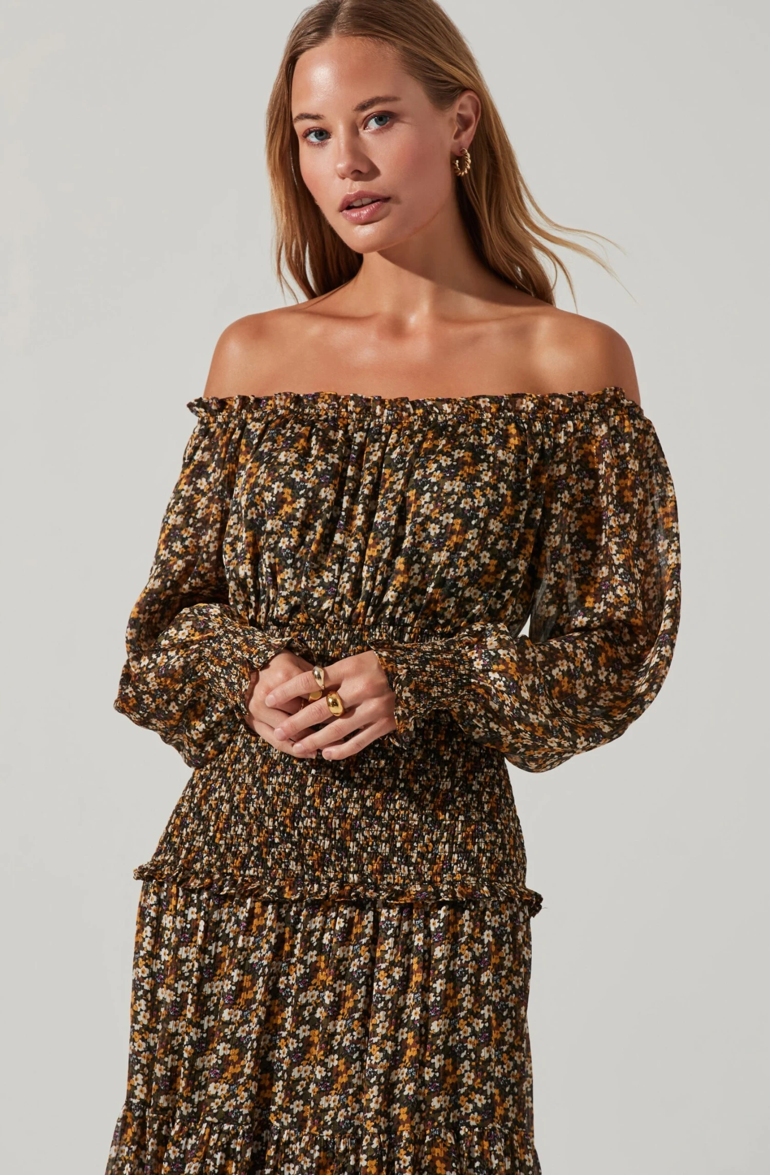 Embrey Floral Off Shoulder Maxi Dress 2 Embrey Floral Off Shoulder Maxi Dress - Image 2