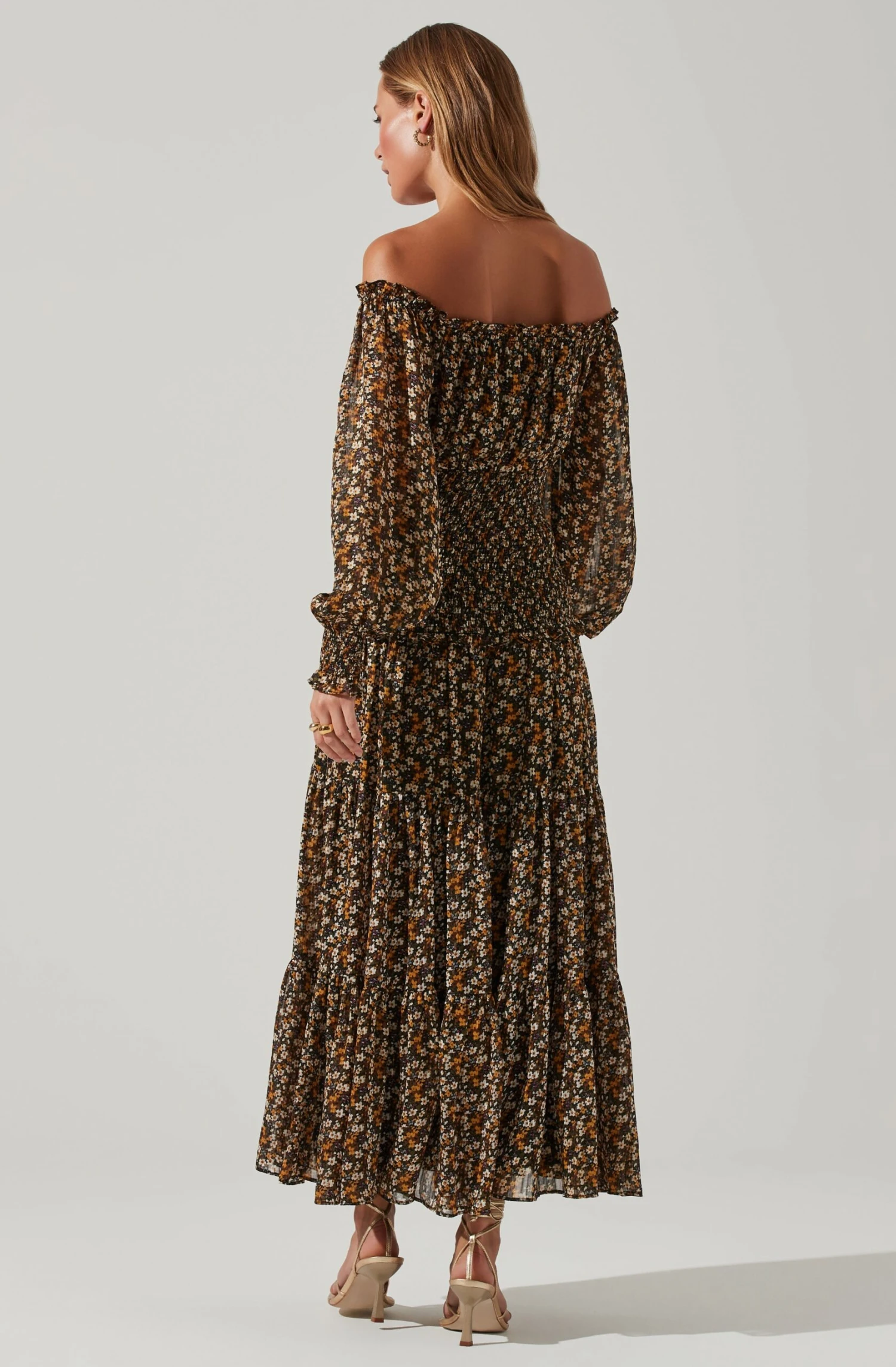 Embrey Floral Off Shoulder Maxi Dress 4 Embrey Floral Off Shoulder Maxi Dress - Image 4
