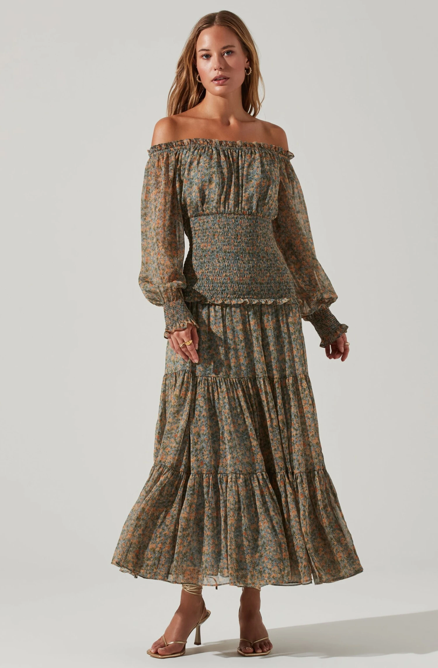 Embrey Floral Off Shoulder Maxi Dress 6 Embrey Floral Off Shoulder Maxi Dress - Image 6