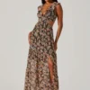 Floral Ruffle Cutout Maxi Dress