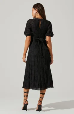 Cross Bust Tie Back Midi Dress -Larana Style Shop ADR101563 BLACK 5 scaled
