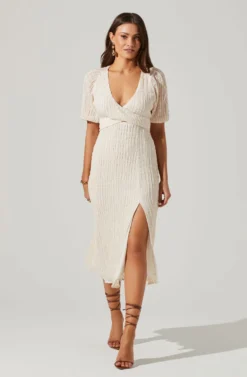 Cross Bust Tie Back Midi Dress -Larana Style Shop ADR101563 CREAM 1 scaled